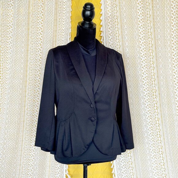Elle Jackets & Blazers - Elle Black Tailored Ruffle Blazer Women's Size XL